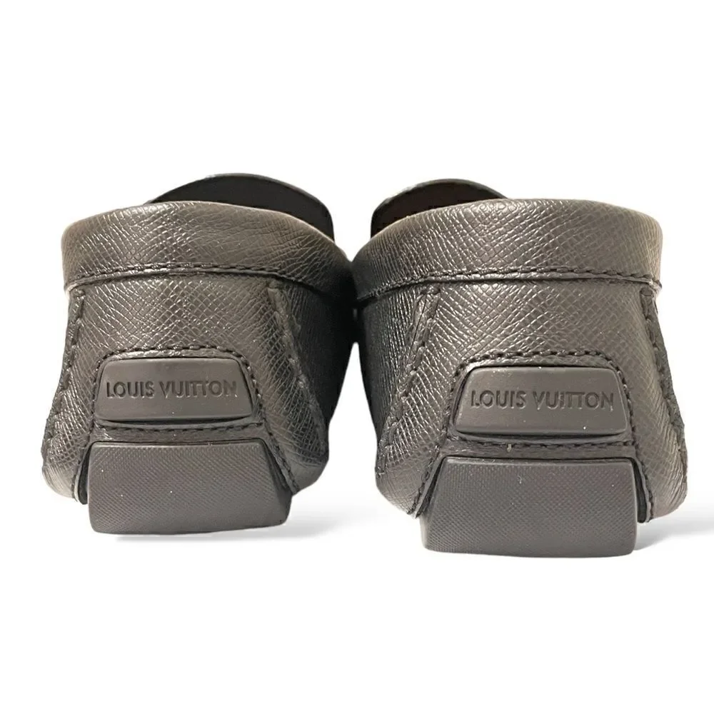 Mens LOUIS VUITTON Leather Drivers with Silver Tone Metal LV Motif |Size: 11M|